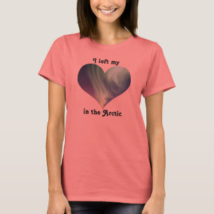 Ik verliet mijn hart noordpool Aurora Borealis T-shirt