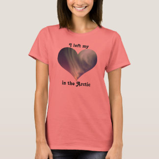 Ik verliet mijn hart noordpool Aurora Borealis T-shirt
