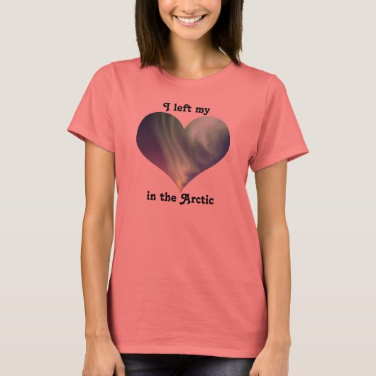 Ik verliet mijn hart noordpool Aurora Borealis T-shirt (Voorkant)