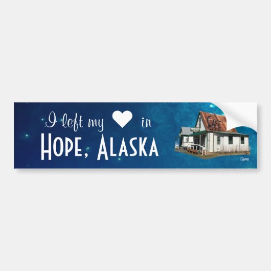 Ik verliet mijn spullen in Hope, Alaska - Bumperst Bumpersticker (Voorkant)
