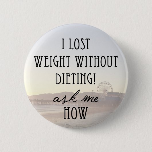Ik verloor gewicht ronde button 5,7 cm (Voorkant)