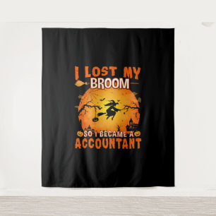 Ik verloor mijn Broom Accountant Witch Halloween P Wandkleed