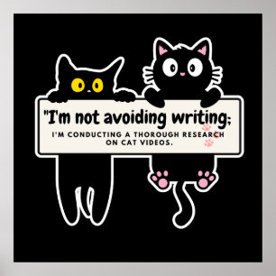 Ik vermijd niet te schrijven: Writer's Comic Strip Poster