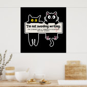 Ik vermijd niet te schrijven: Writer's Comic Strip Poster (Keuken)