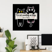 Ik vermijd niet te schrijven: Writer's Comic Strip Poster (Thuiskantoor)