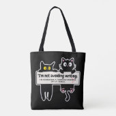 Ik vermijd niet te schrijven: Writer's Comic Strip Tote Bag (Achterkant)