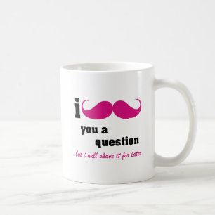 Ik vermink je een vraag in roze koffiemok