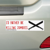 ik vermoord liever zombie bumpersticker (Op auto)