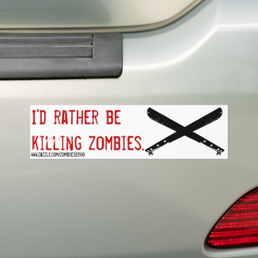 ik vermoord liever zombie bumpersticker (Op auto)