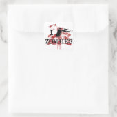 Ik vermoord Zombies Vierkante Sticker (Tas)