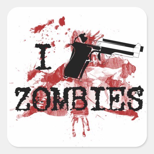 Ik vermoord Zombies Vierkante Sticker (Voorkant)