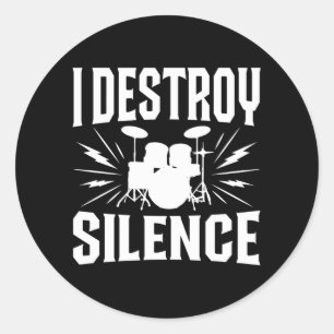 Ik vernietig Silence Marching Band Drumline Member Ronde Sticker