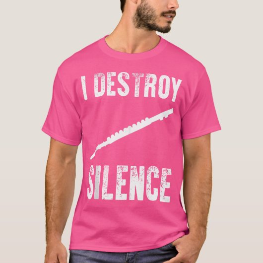 Ik vernietig Silence Shirt Funny Flute Player Musi (Voorkant)