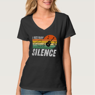 Ik vernietig stilte   Akoestisch gitaar musicus T-shirt