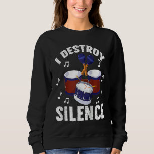 Ik vernietig stilte Drums Percussionist Raglan hon Trui