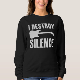 Ik vernietig stilte elektrische gitaarbassins trui