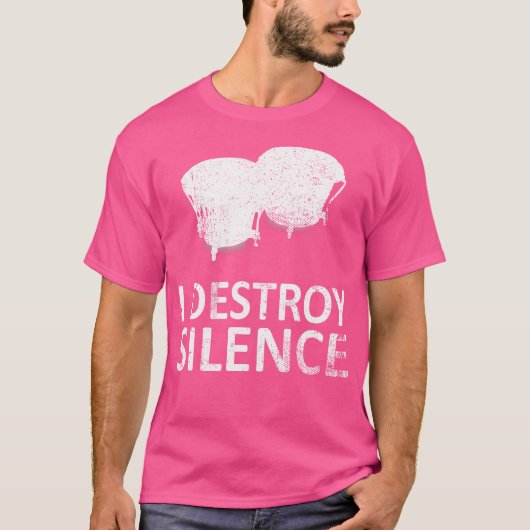 Ik vernietig stilte - Funny Bongo drumspelers T-shirt (Voorkant)