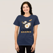 Ik vernietig stilte Grappige drummer Tri-Blend Shirt (Voorkant volledig)