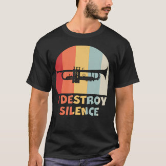 Ik vernietig stilte Grappige trompettist marcheert T-shirt