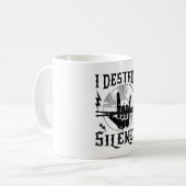 Ik vernietig stilte muziek koffiemok (Voorkant links)
