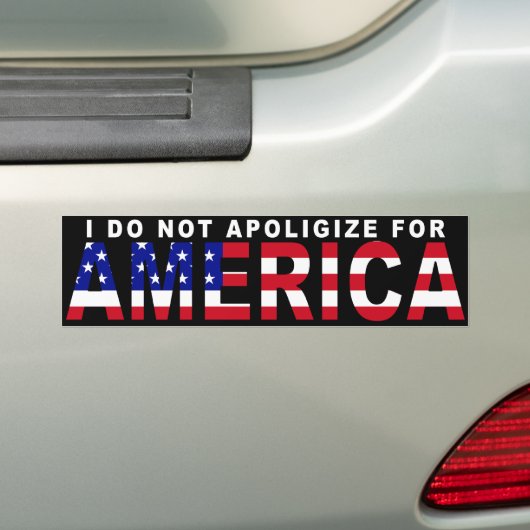 Ik verontschuldig me niet voor bumpersticker Ameri (Op auto)