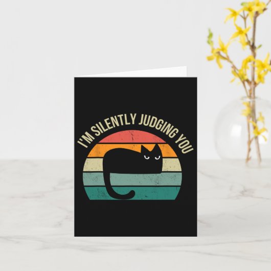 Ik veroordeel je in stilte -  retro Funny Bla Kaart (Gele Bloem)