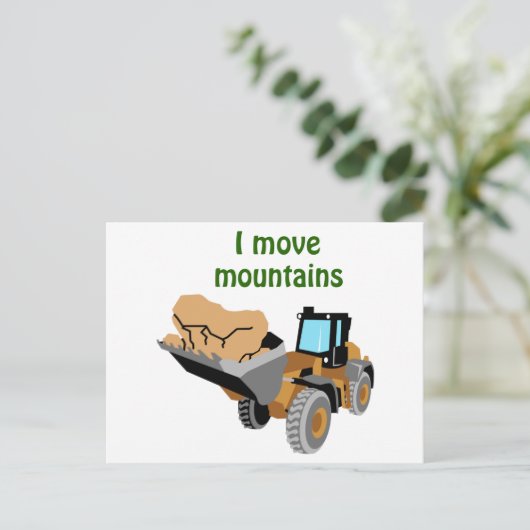 Ik verplaats bergen briefkaart (Staand voorkant)