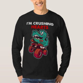 Ik verpletter harten Dino Monster Truck Peuter Jon T-shirt