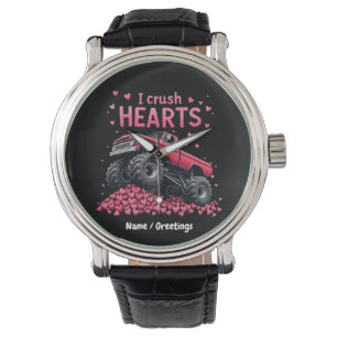 Ik verpletter harten Grappige monstertruck Valenti Horloge