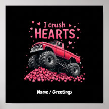 Ik verpletter harten Grappige monstertruck Valenti