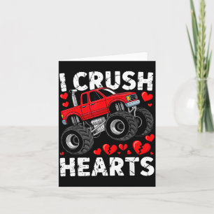 Ik verpletter harten Valentijn Monster Truck Jonge Kaart