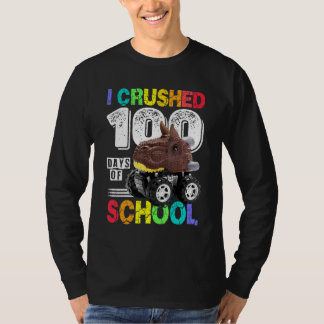 Ik verpletterde 100 dagen dinosaurus monstertruck t-shirt