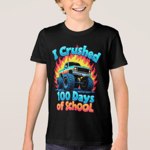Ik verpletterde 100 dagen school monstertruck 100 Tri-Blend shirt