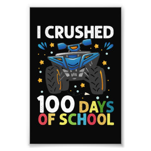 Ik verpletterde 100 dagen school monstertruck jong foto afdruk