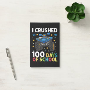 Ik verpletterde 100 dagen school monstertruck jong post-it® notes