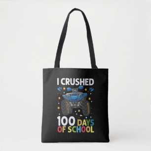 Ik verpletterde 100 dagen school monstertruck jong tote bag