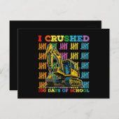 Ik verpletterde 100 dagen schoolgraafmachine briefkaart (Voorkant / Achterkant)