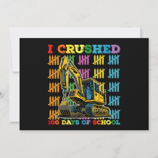Ik verpletterde 100 dagen schoolgraafmachine kaart (Voorkant)