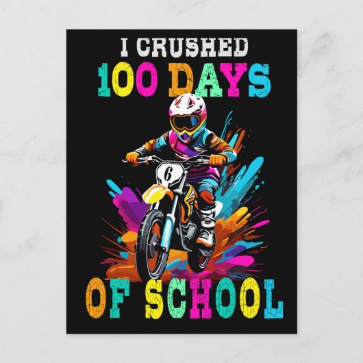 Ik verpletterde 100 dagen van school Motocross Briefkaart (Voorkant)