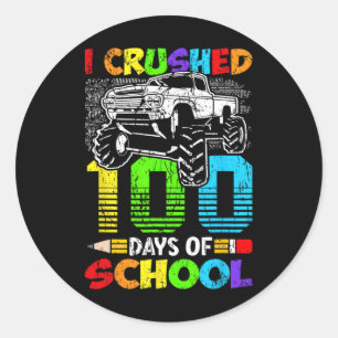 Ik verpletterde 100 dagen van schooljongens Kinder Ronde Sticker