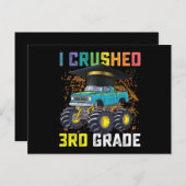 Ik verpletterde 3e klas Monster Truck Afstuderen Briefkaart (Voorkant / Achterkant)