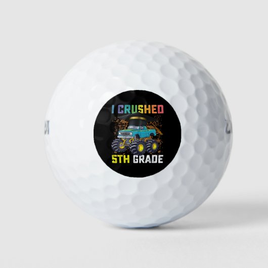 Ik verpletterde 5e klas Monster Truck Afstuderen Golfballen (Voorkant)