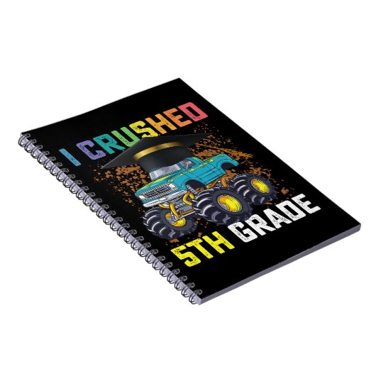 Ik verpletterde 5e klas Monster Truck Afstuderen Notitieboek (Rechterzijde)