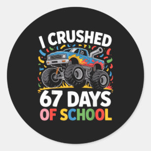 Ik verpletterde 67 dagen school voor kinderen mons ronde sticker