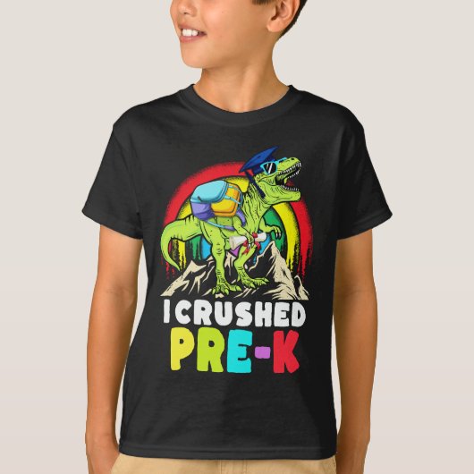 Ik verpletterde Pre-k Dinosaur T Rex Afstuderen Ki T-shirt (Voorkant)