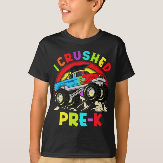 Ik verpletterde PRE-K Monster Truck Graduation Cap T-shirt (Voorkant)