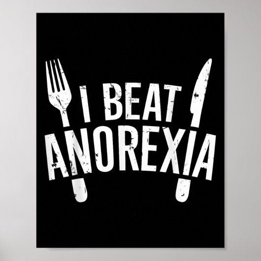 Ik versla anorexia bewustzijn grappig, klein poster (Voorkant)