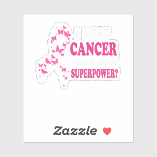 Ik versla kanker wat je Superpower borstkanker is Sticker (Vel)