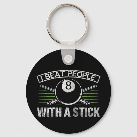 Ik versla mensen met een grappige biljarat sleutelhanger (Voorkant)