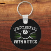 Ik versla mensen met een grappige biljarat sleutelhanger (Voorkant)